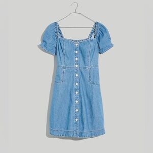 Madewell Denim Puff-Sleeve Mini Dress